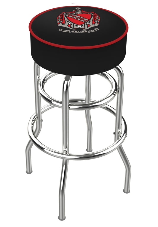 Officially Licensed L7C1 - 4" Tau Kappa Epsilon (TKE) Cushion Seat with Double-Ring Chrome Base Swivel Bar Stool