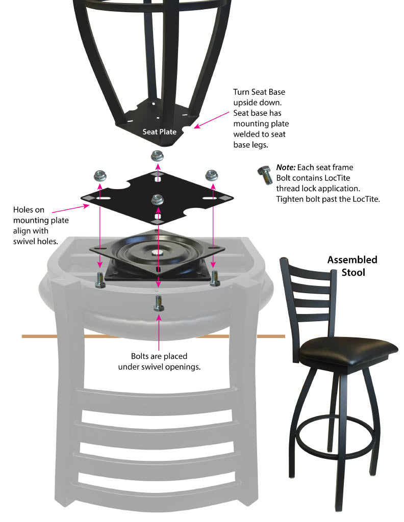Officially Licensed L7C1 - 4" Tau Kappa Epsilon (TKE)  Cushion Seat with Double-Ring Chrome Base Swivel Bar Stool