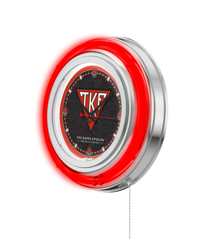 Officially Licensed Tau Kappa Epsilon Double Neon Clock (TKE)