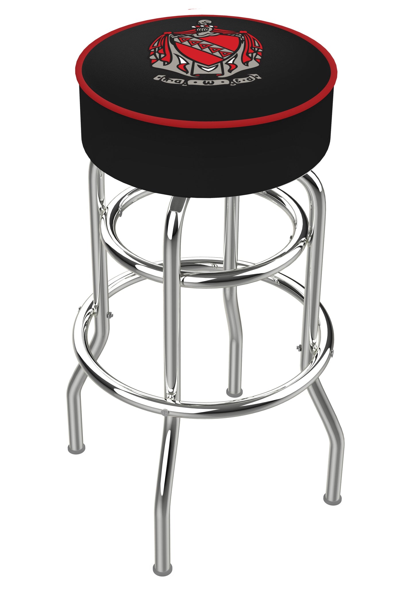 Officially Licensed L7C1 - 4" Tau Kappa Epsilon (TKE)  Cushion Seat with Double-Ring Chrome Base Swivel Bar Stool