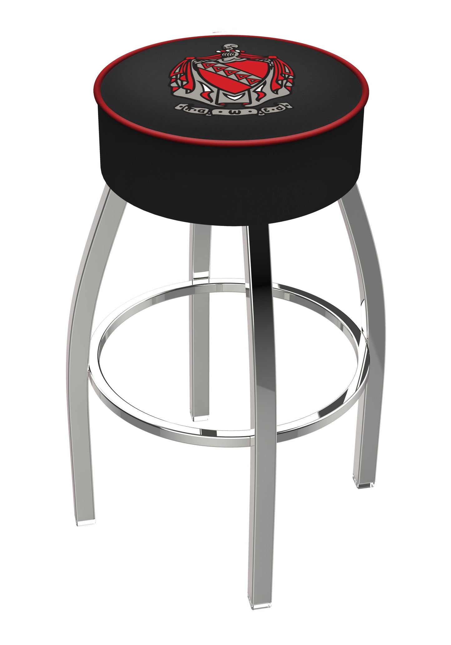 Officially Licensed L8C1 - 4" Tau Kappa Epsilon (TKE)  Cushion Seat with Chrome Base Swivel Bar Stool