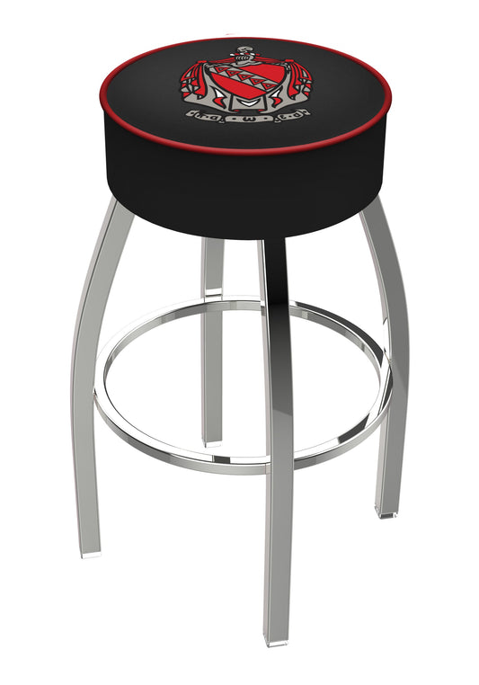 Officially Licensed L8C1 - 4" Tau Kappa Epsilon (TKE)  Cushion Seat with Chrome Base Swivel Bar Stool