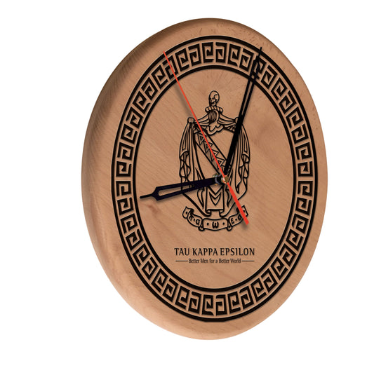 Officially Licensed Tau Kappa Epsilon (TKE)  Laser Engraved Wood Clock