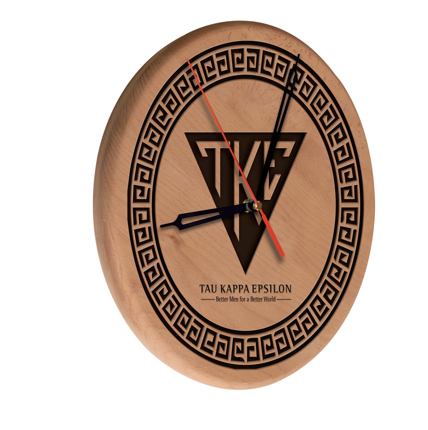 Officially Licensed Tau Kappa Epsilon (TKE)  Laser Engraved Wood Clock